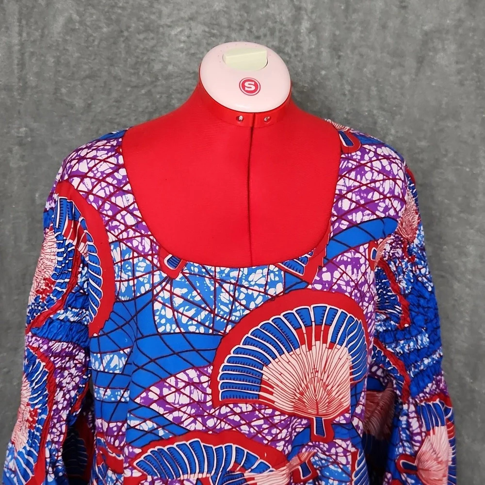 Advance Apparel Ankara AFRICAN Bell Sleeve print dress free size - Picture 6 of 14